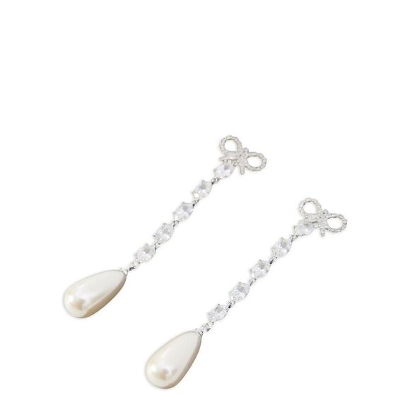 Self Portrait Women 'Bow Pearl Droplet' Earrings